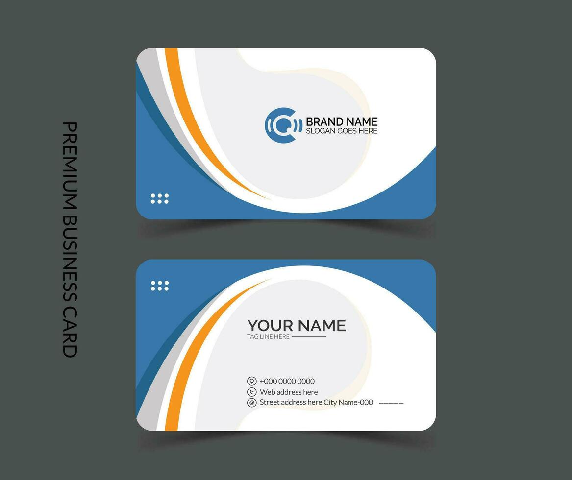 Elegant business card,Horizontal simple clean layout design template vector