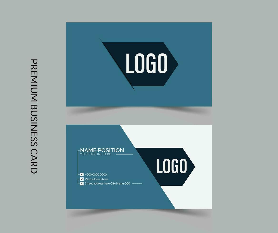 Clean and unique professional business card template, visiting card, business card template with gradient color design vector