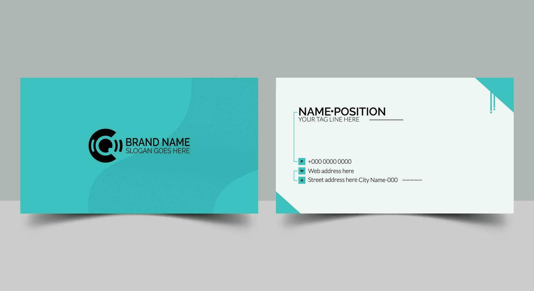 Clean and unique professional business card template, visiting card, business card template with gradient color design vector