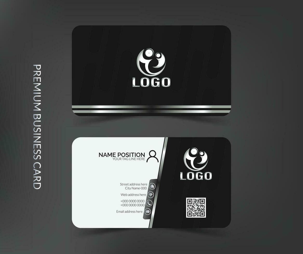 vector diseño formal negro y blanco moderno negocio tarjeta modelo