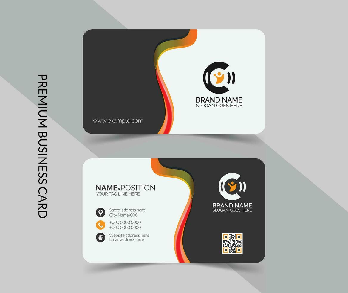 Elegant business card,Horizontal simple clean layout design template vector