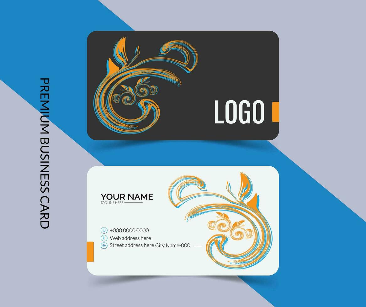 Professional black and white business card template design vector