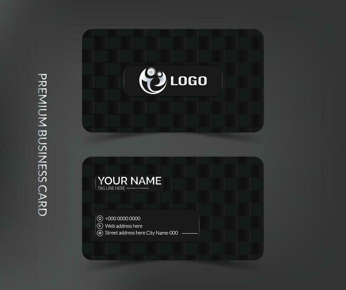 .Business card design template, Clean professional dark business card template, visiting card design. vector