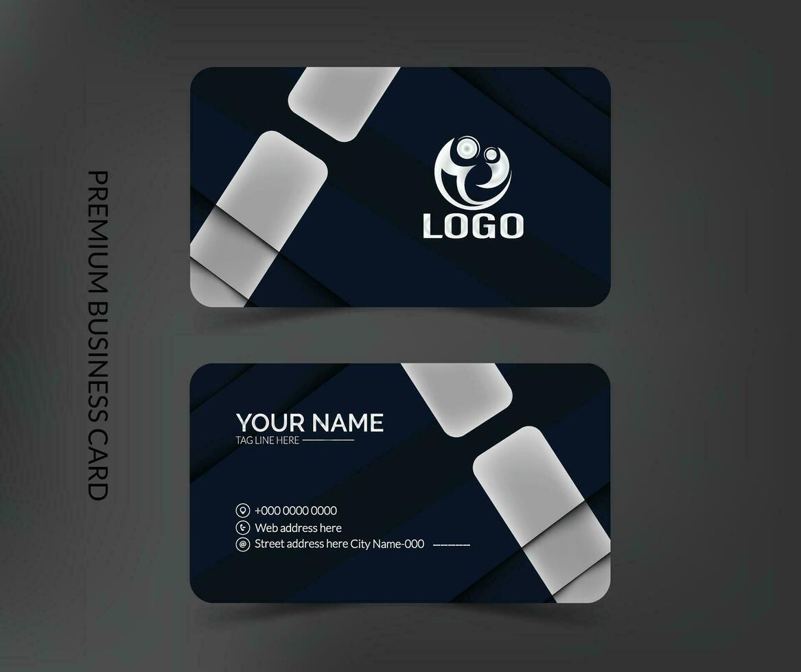 Vector design formal black and white modern business card template