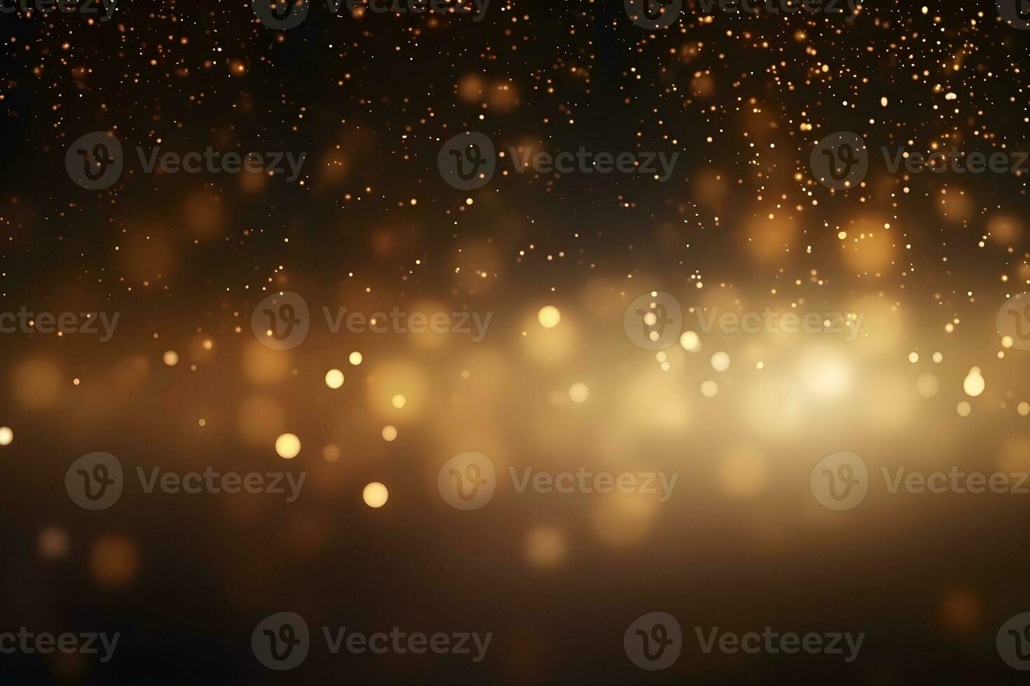 Luxury golden clouded bokeh dust on black backgrounds, ai generative photo