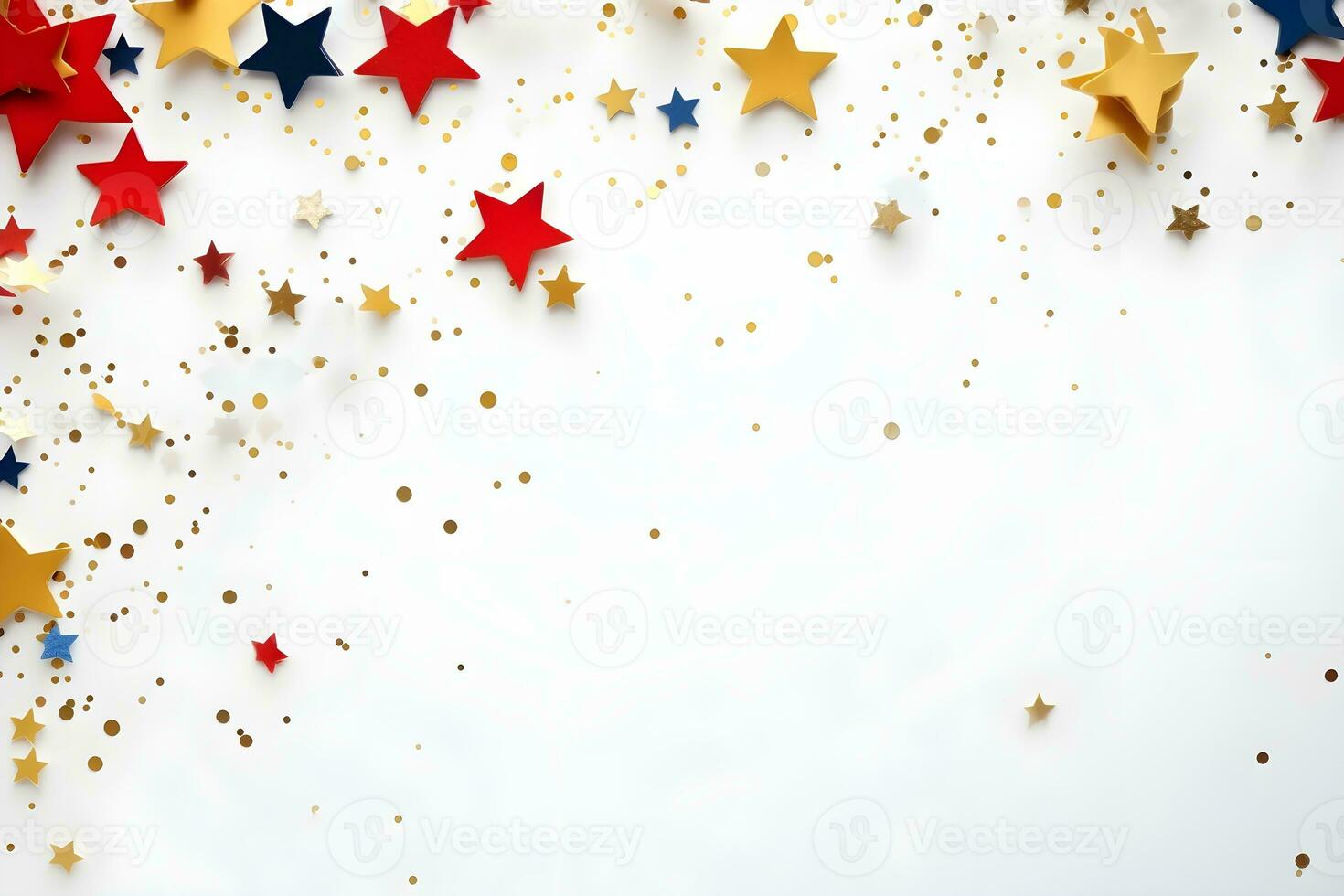 Party stylish decorations on white background, ai generative photo