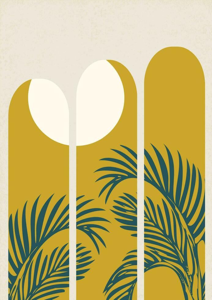 Summer holiday in Greece poster illustration. Modern aesthetic illustration vector
