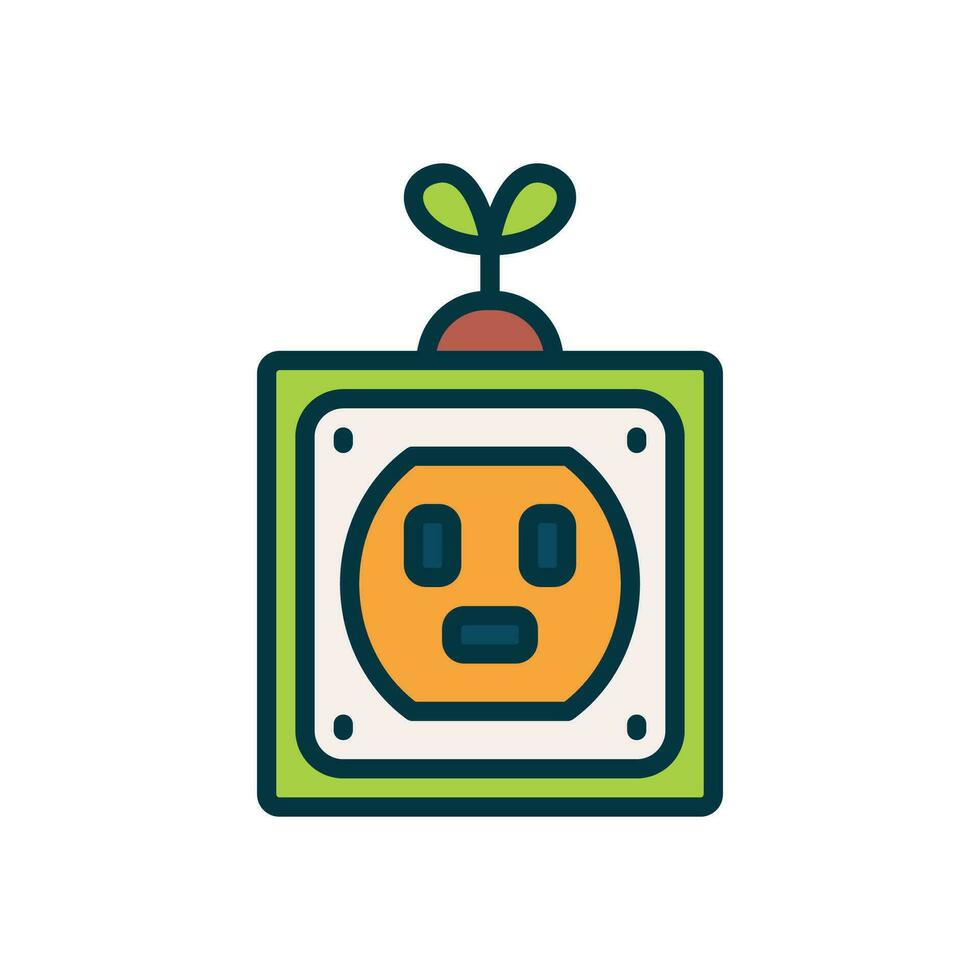 eco socket filled color icon. vector icon for your website, mobile, presentation, and logo design.