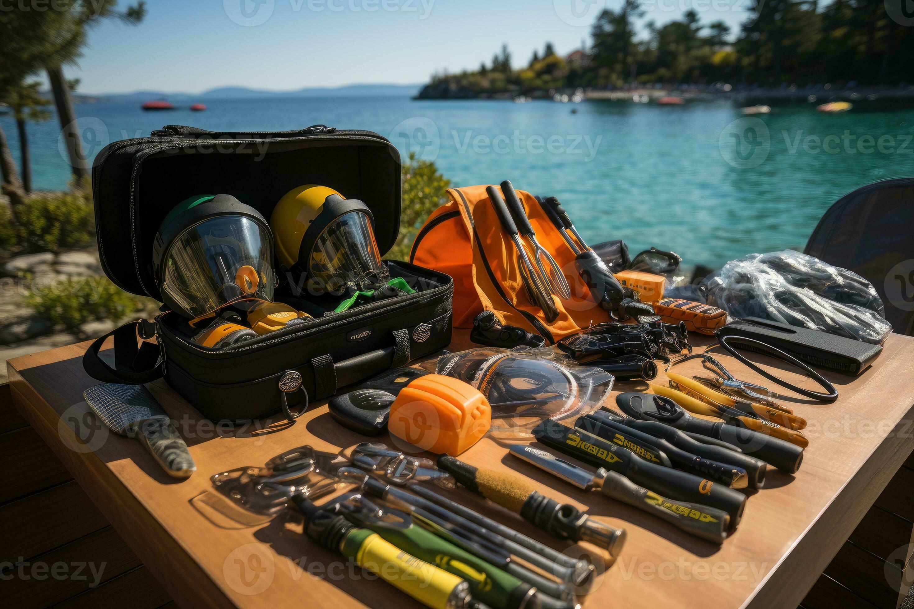 snorkeling tools and equipment AI Generated 33533722 Stock Photo at
