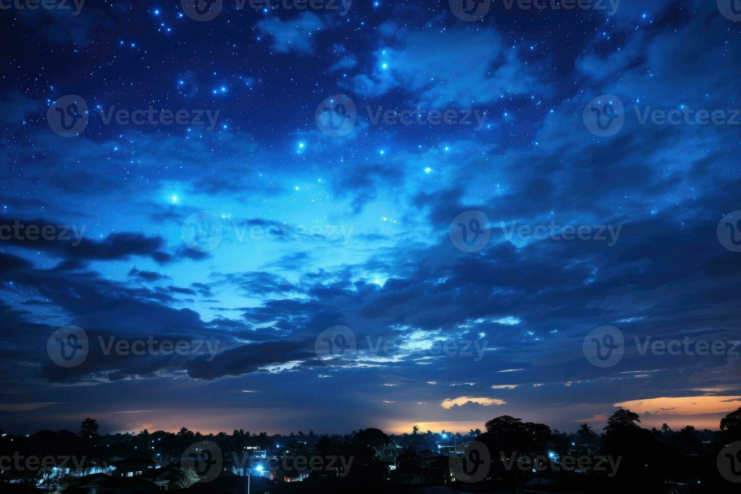 cielo a noche situación ai generado foto