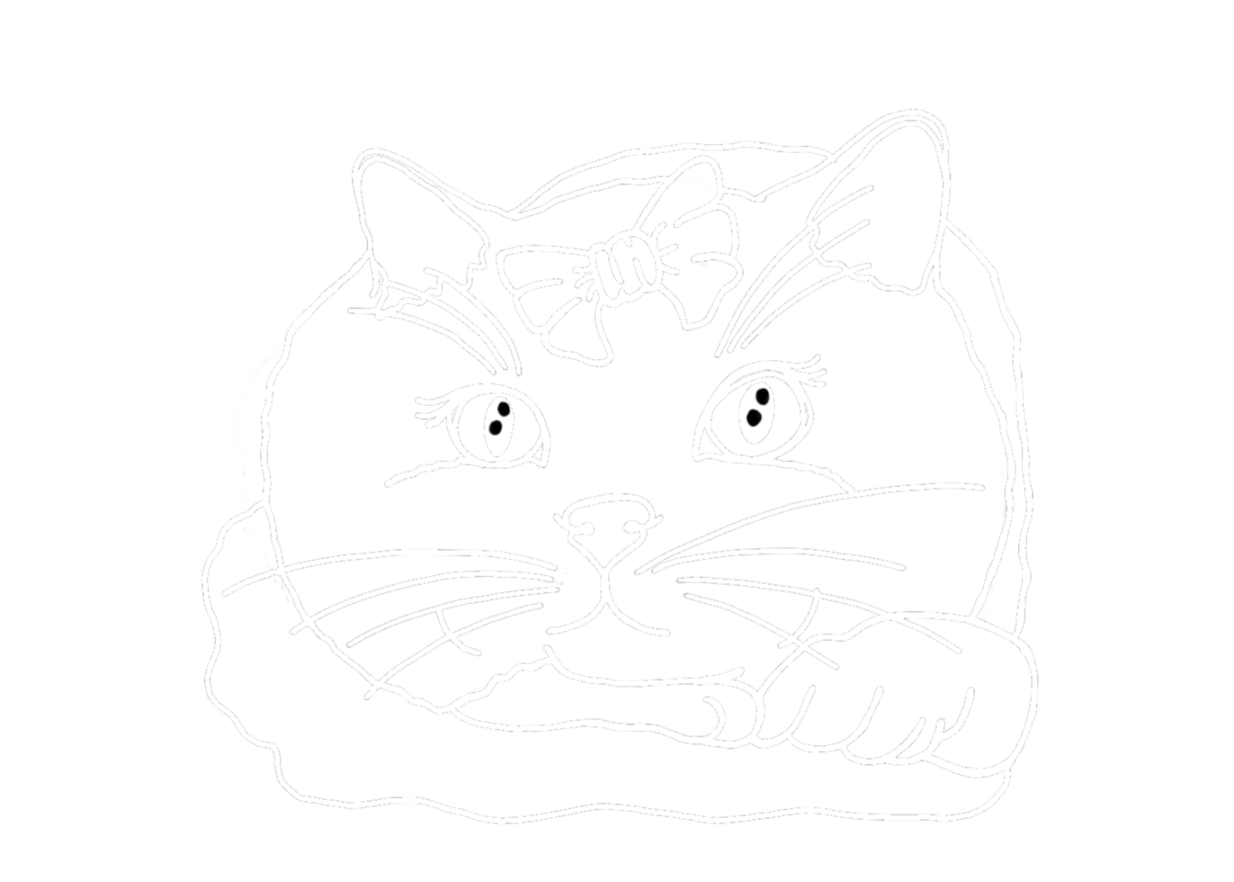 animal - adorable gato, gatito, gatito ilustración - blanco línea Arte png