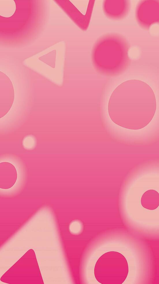 Hot pink y2k aura aesthetic storis template. Abstract illustration with circles and triangles. vector