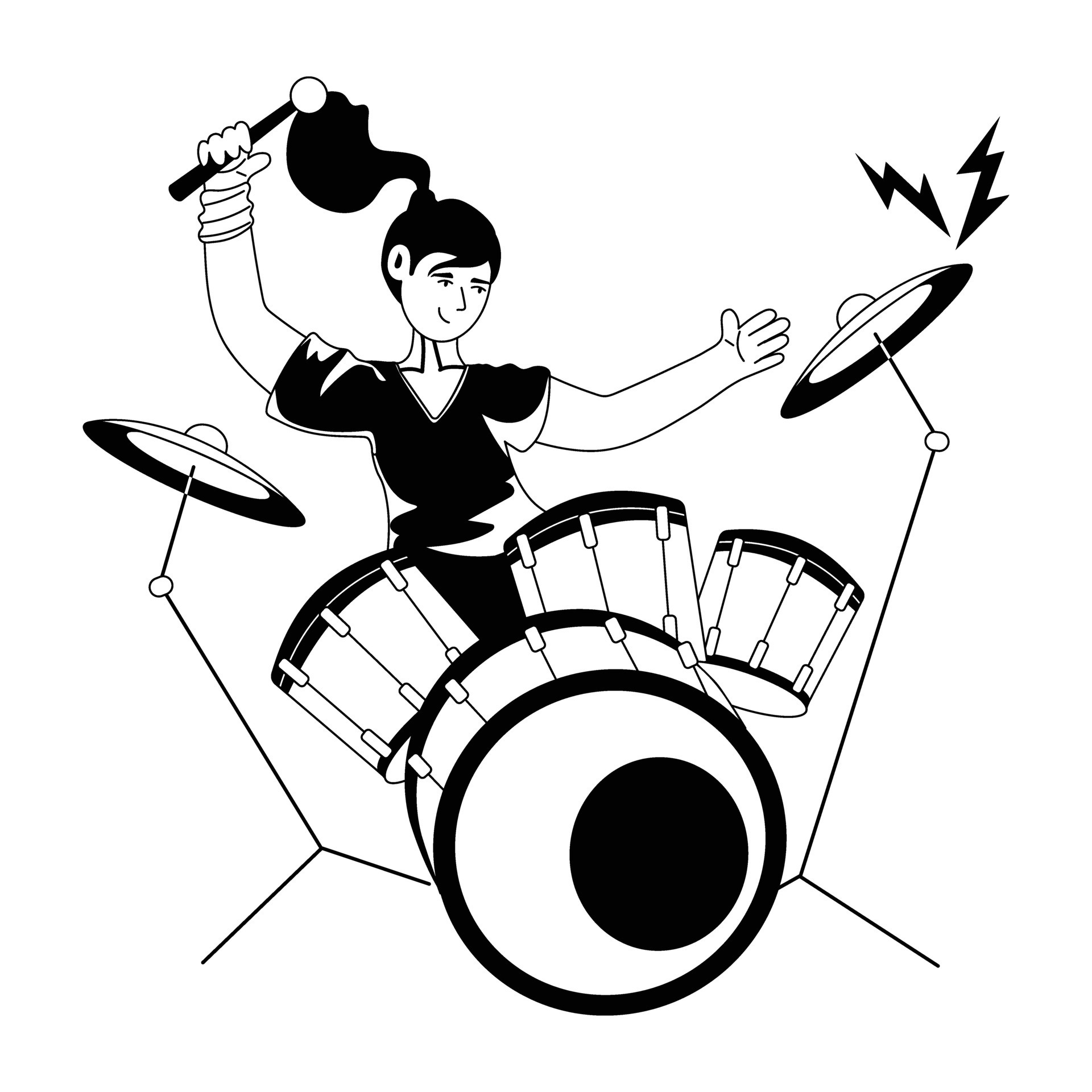Trendy Drum Player 33533946 Vector Art at Vecteezy
