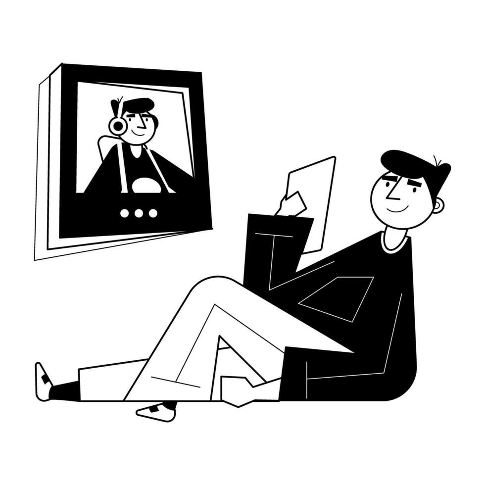 Trendy Video Call vector