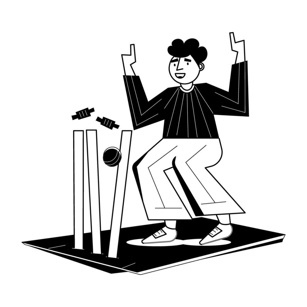Trendy Wickets Out vector