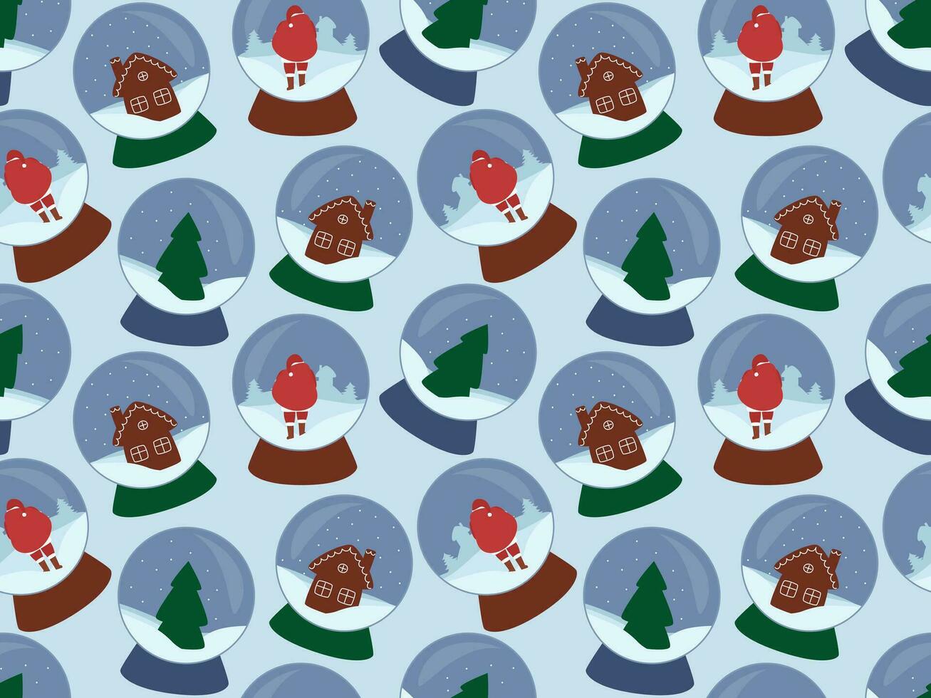 Pattern snowglobe blue vector