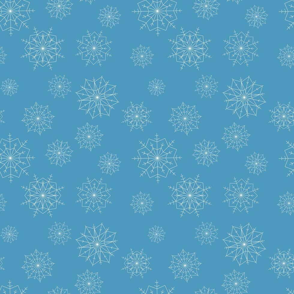 Pattern snowflakes blue vector