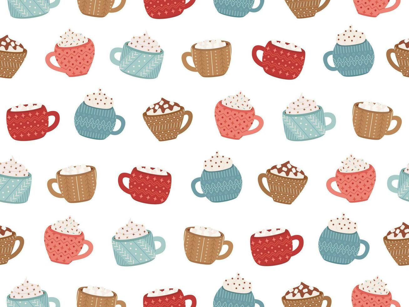 Seamless pattern with cups vector