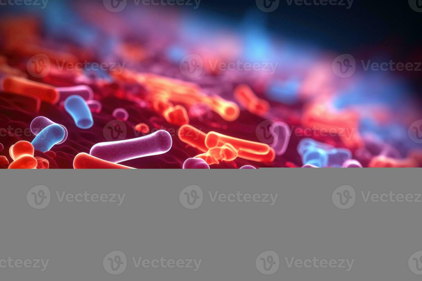 bacteria in microscopic view AI Generated photo
