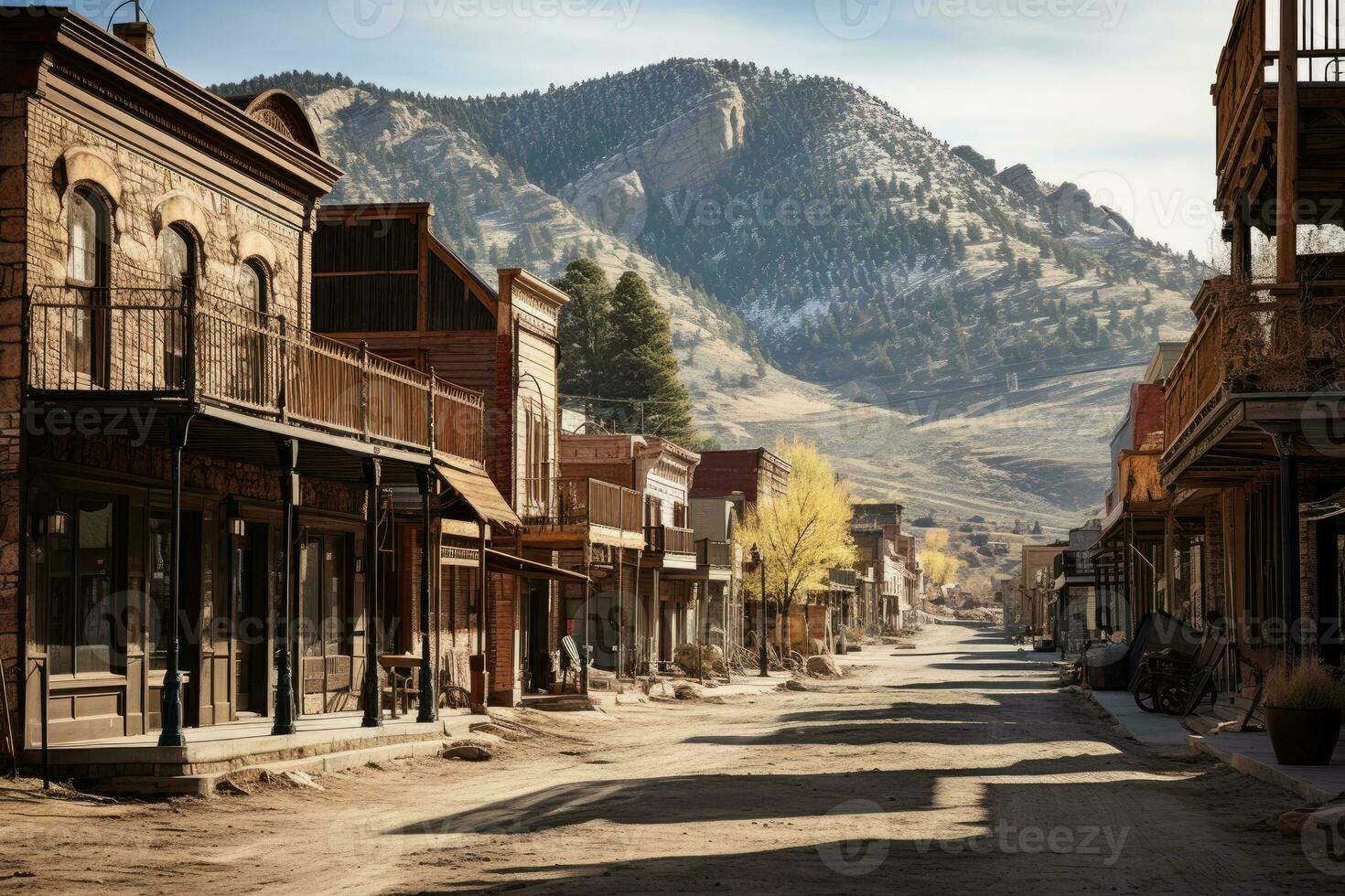 old west town where cowboys live AI Generated photo