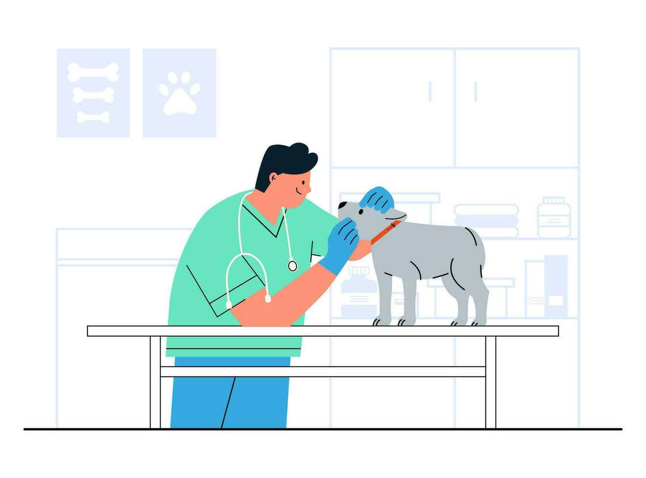 Healthcare annual checkup pet concept illustration vector