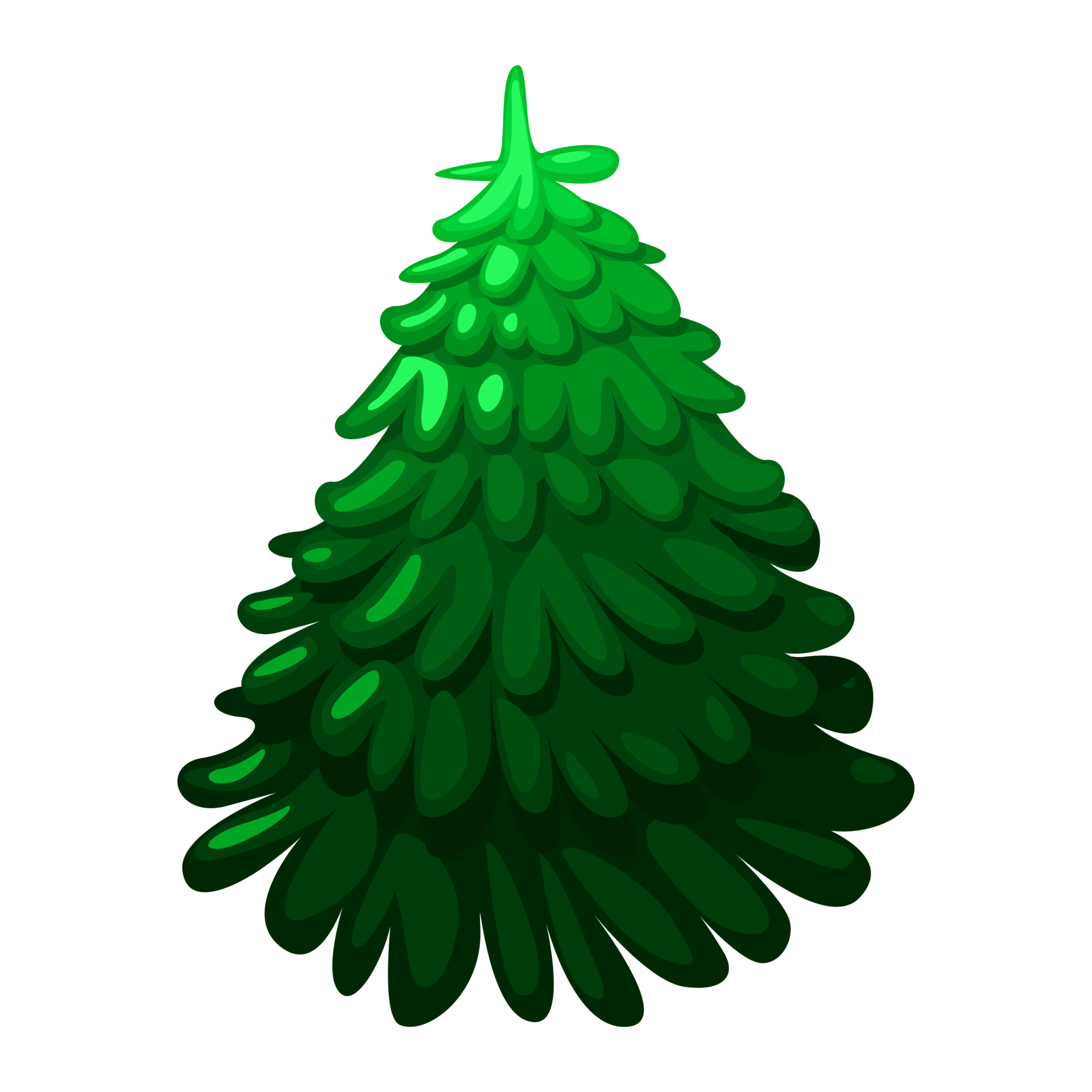 Christmas spruce tree. Cartoon green tree 33534348 PNG