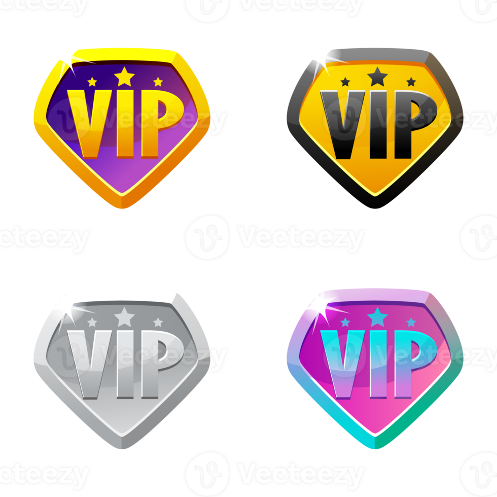 Four VIP icons. VIP Badges for 2D games png