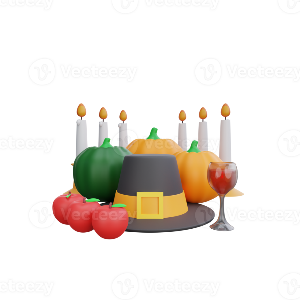 3d rendering Thanksgiving Feast png