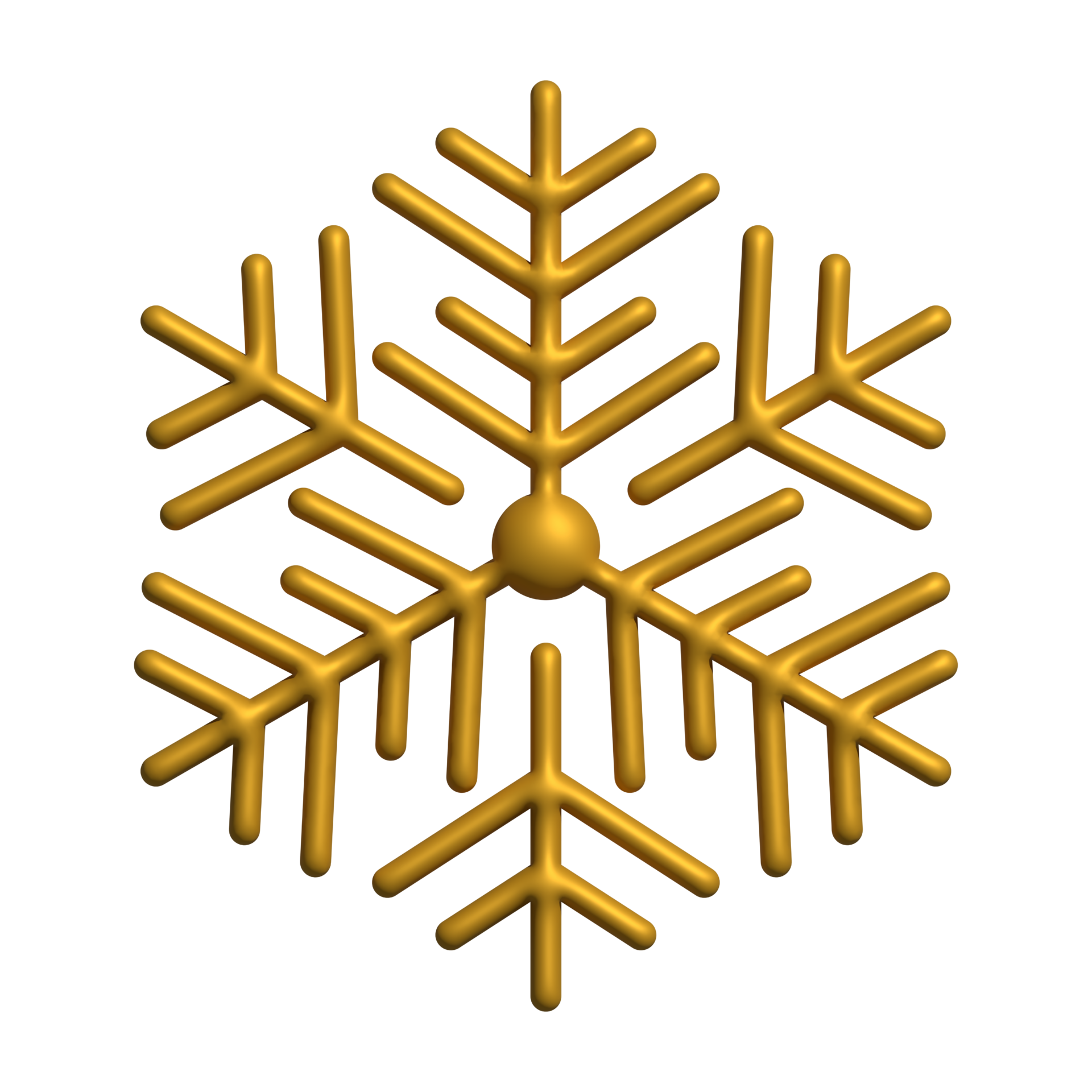 3d realistic gold snowflake 33534752 PNG