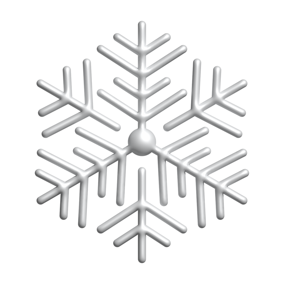 3d realistic white snowflake png