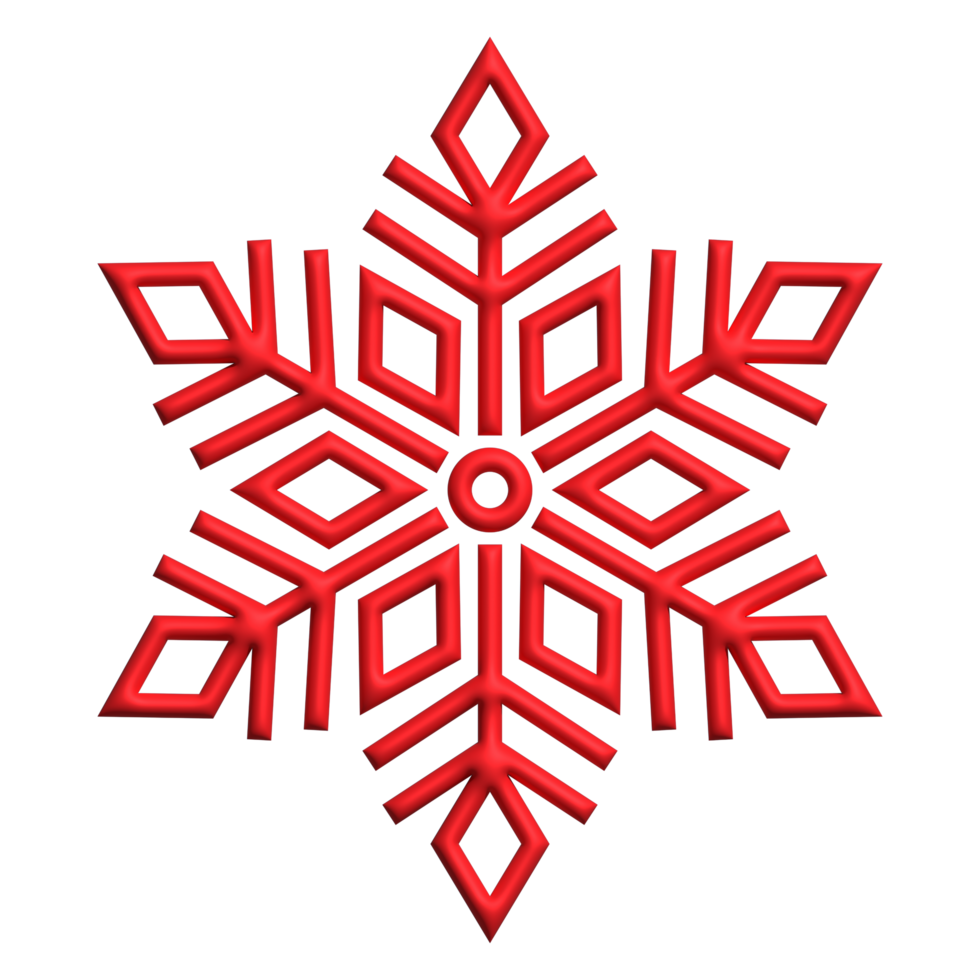 3d realistic red snowflake png