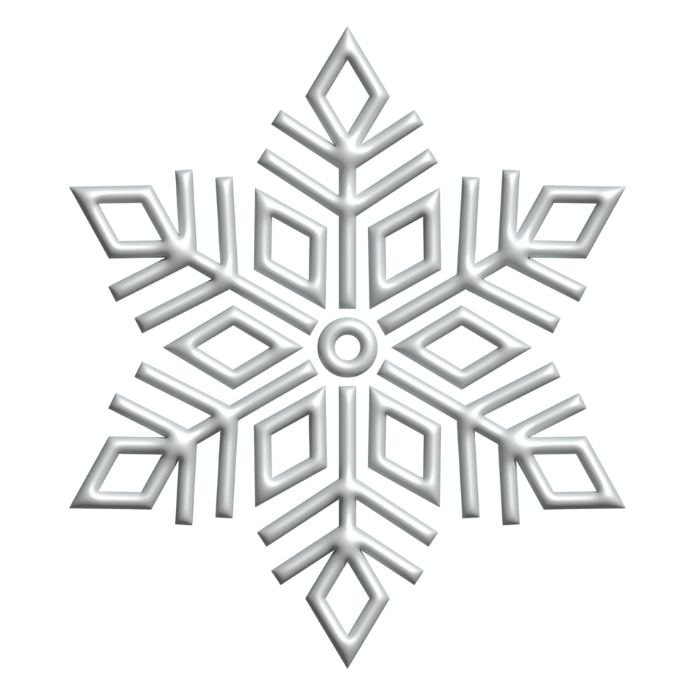 3d realistic white snowflake png