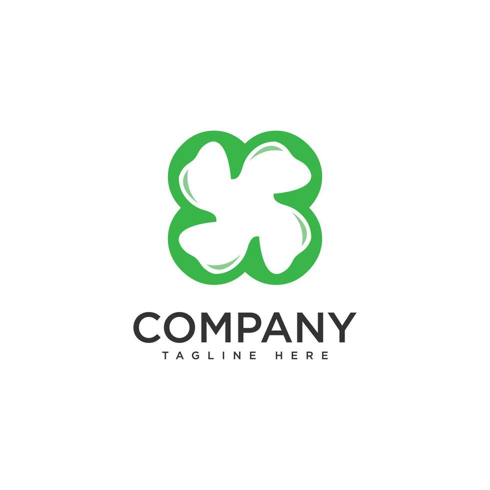 Simple swirl Clover symbol logo concept template design vector