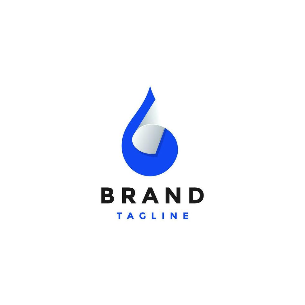Creative Water Sheet Logo Design. Water Drop Icon Illustration Design Blending On A Sheet Of Paper. vector