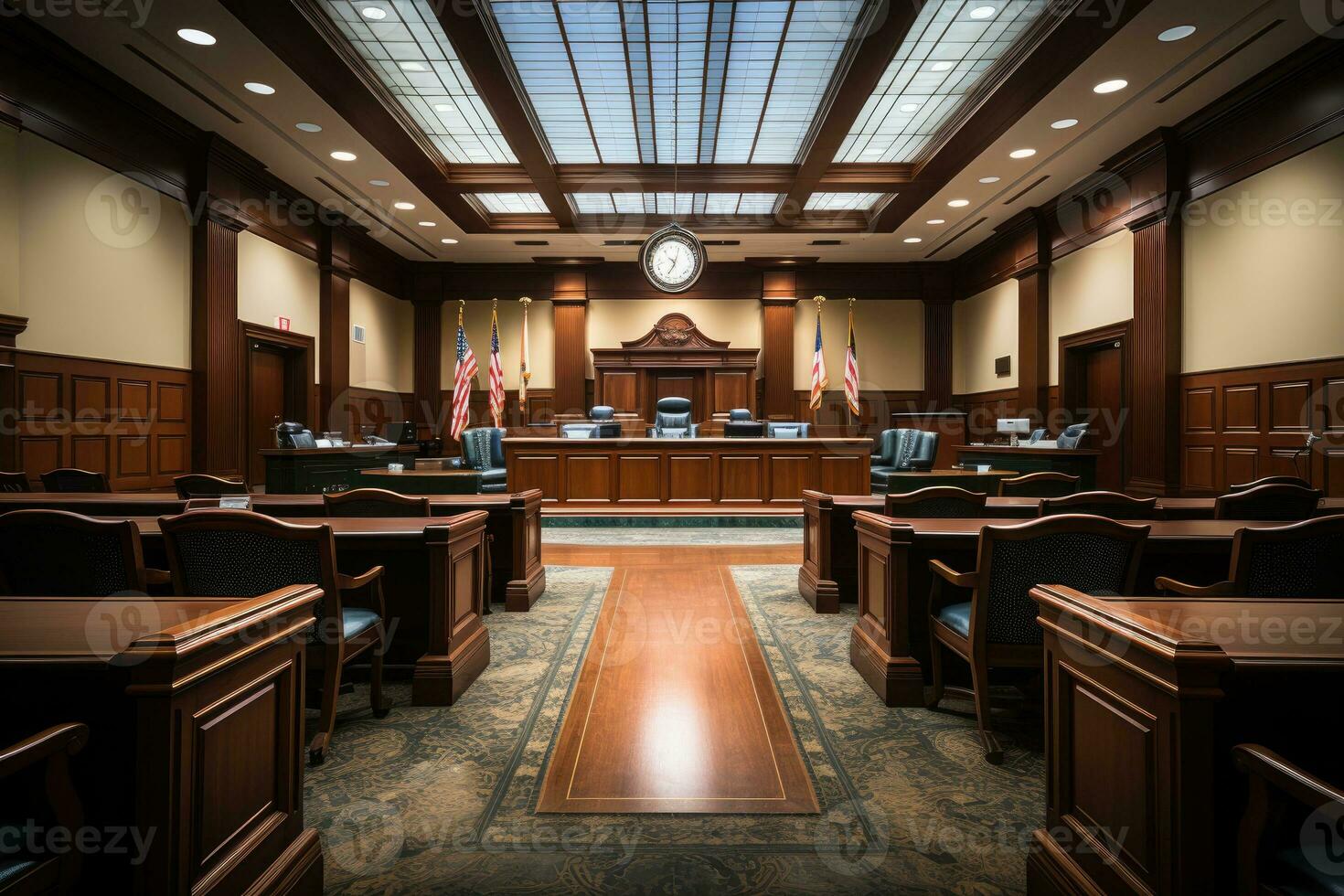 empty courtroom the judge court room professional advertising photography AI Generative photo