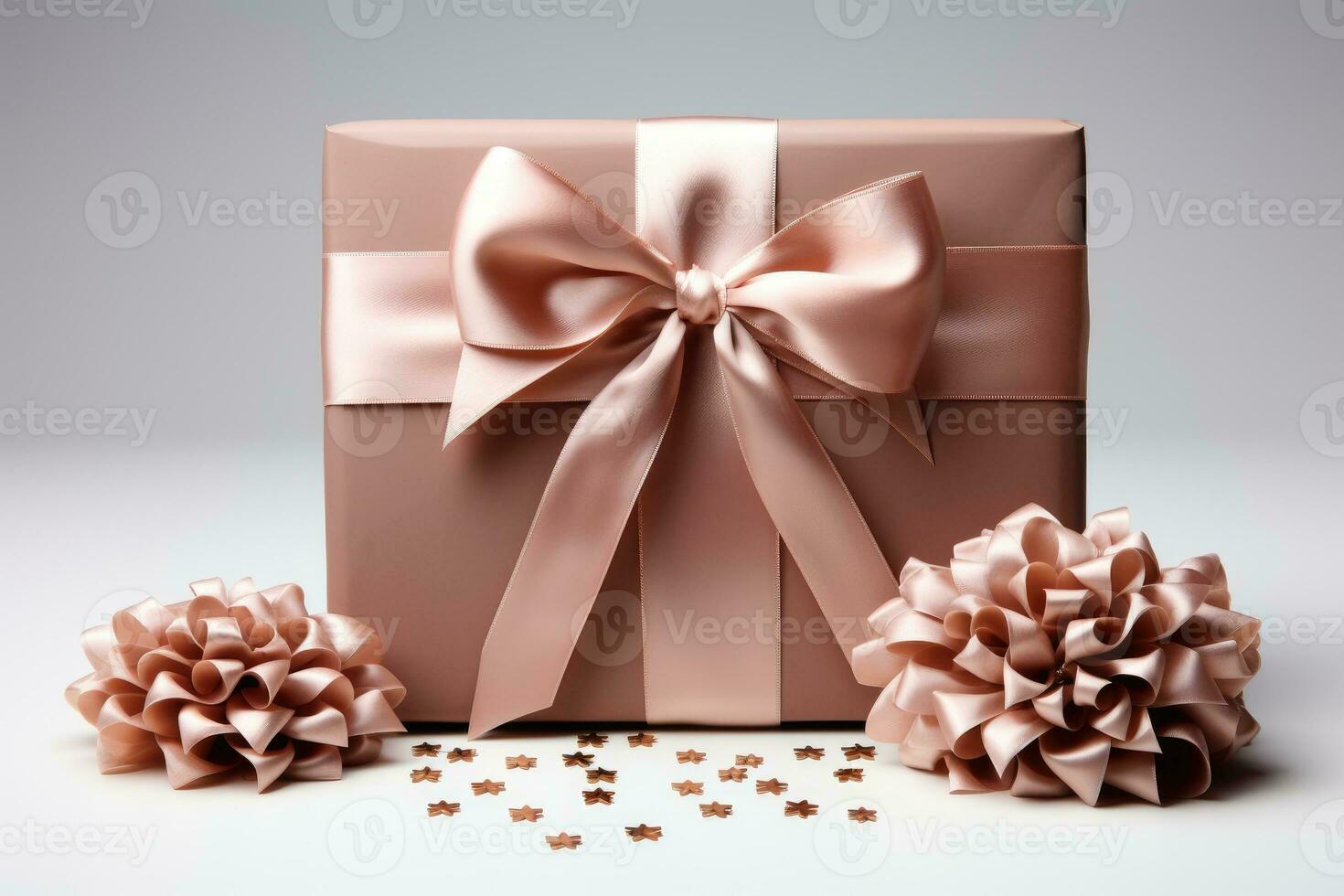 gift box with satin ribbon AI Generated photo