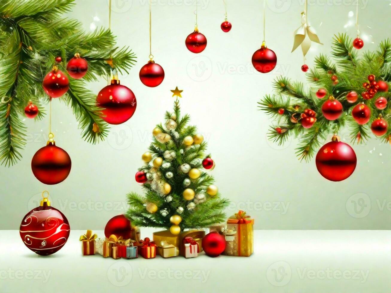 Merry Christmas festival and Happy New Year on holiday to decorations for greeting cards on white background with copy space for text photo