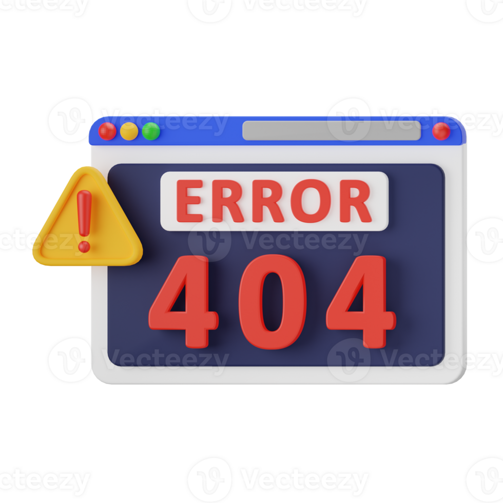 erro 404 codificação 3d ilustrações png