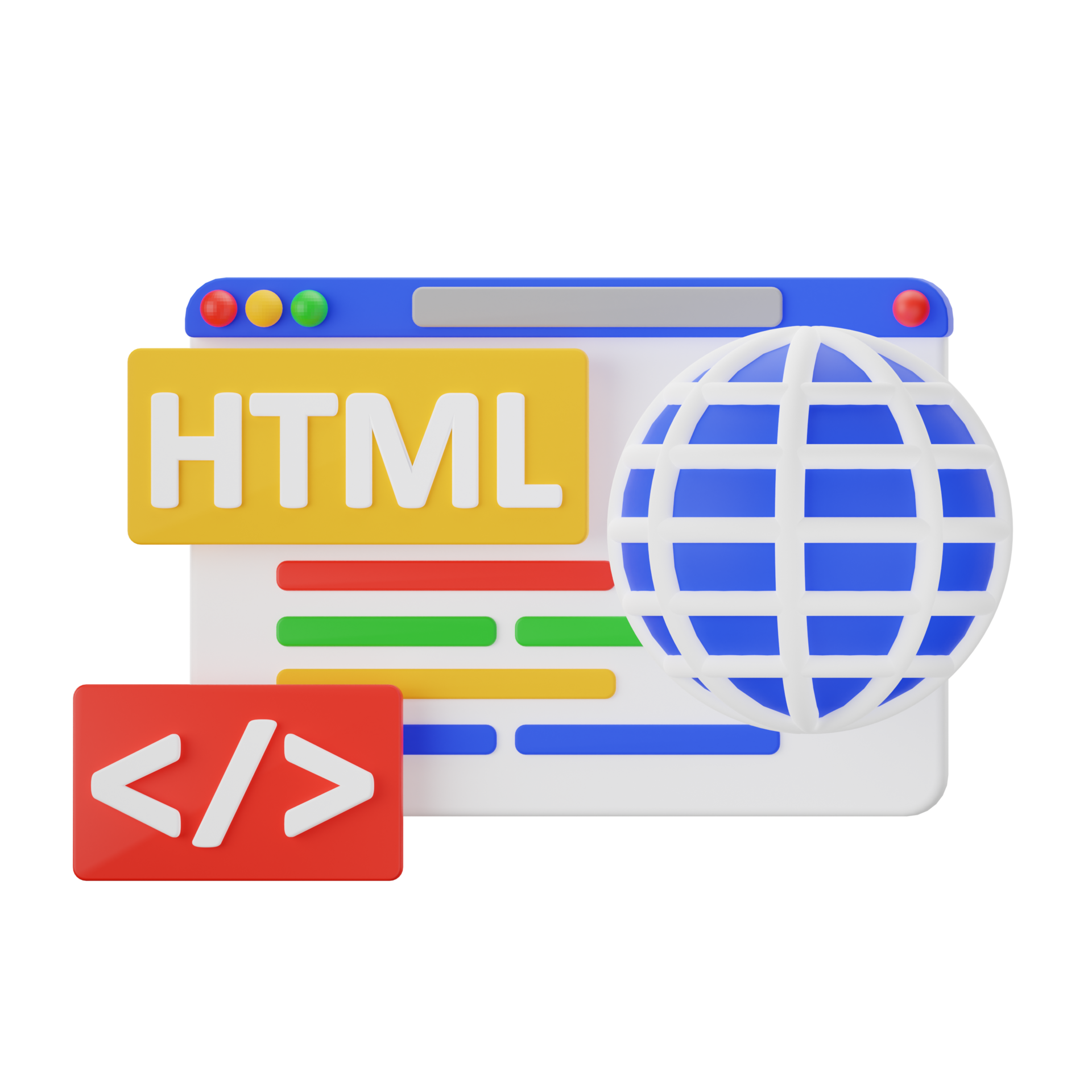 Html coding 3d illustrations 33535076 png
