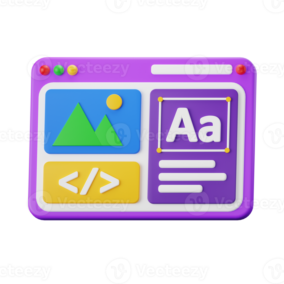 Web Development Design and Development 3D Illustrations png