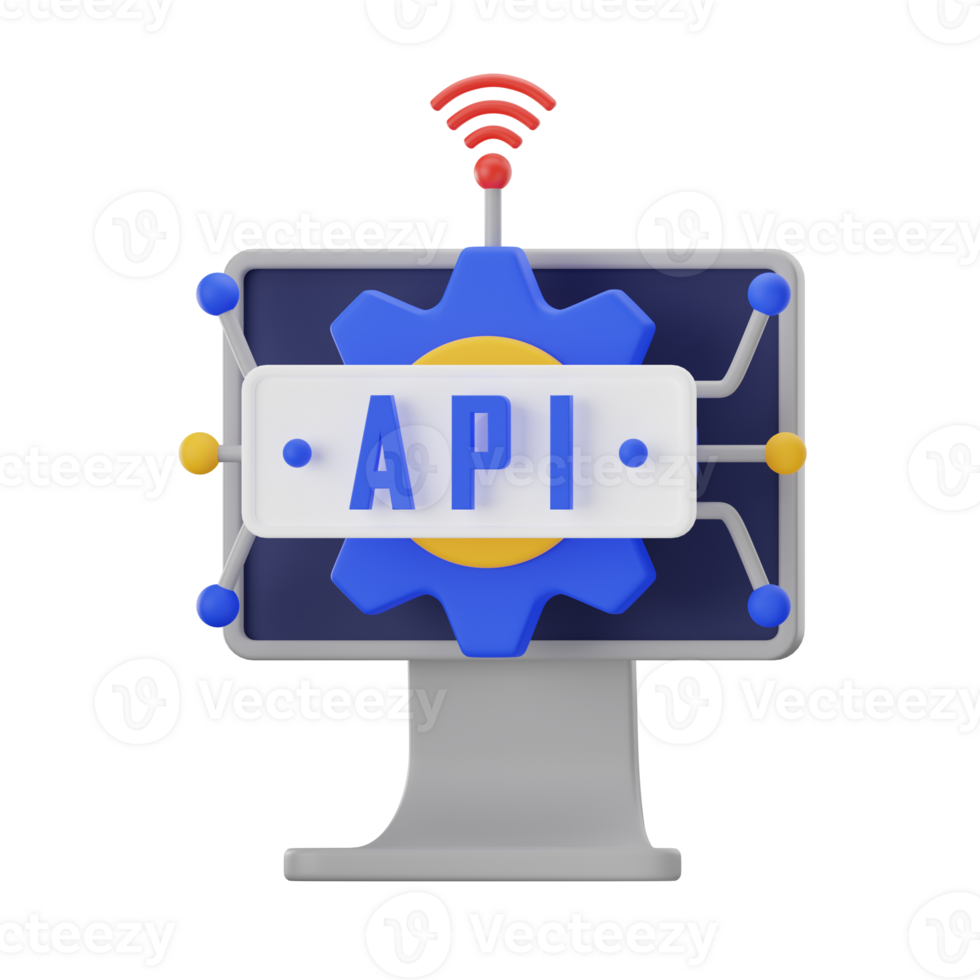 API Setting Coding 3D Illustrations png