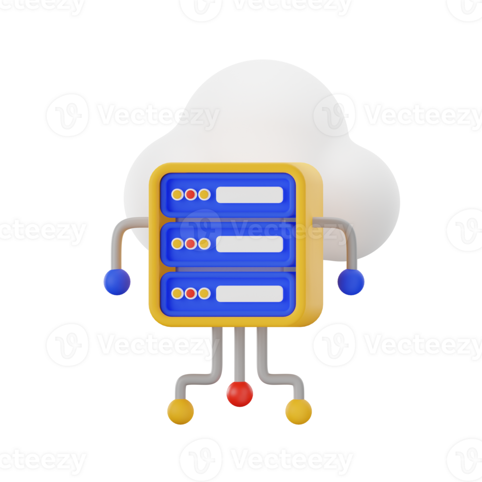 Cloud Server Coding 3D Illustrations png