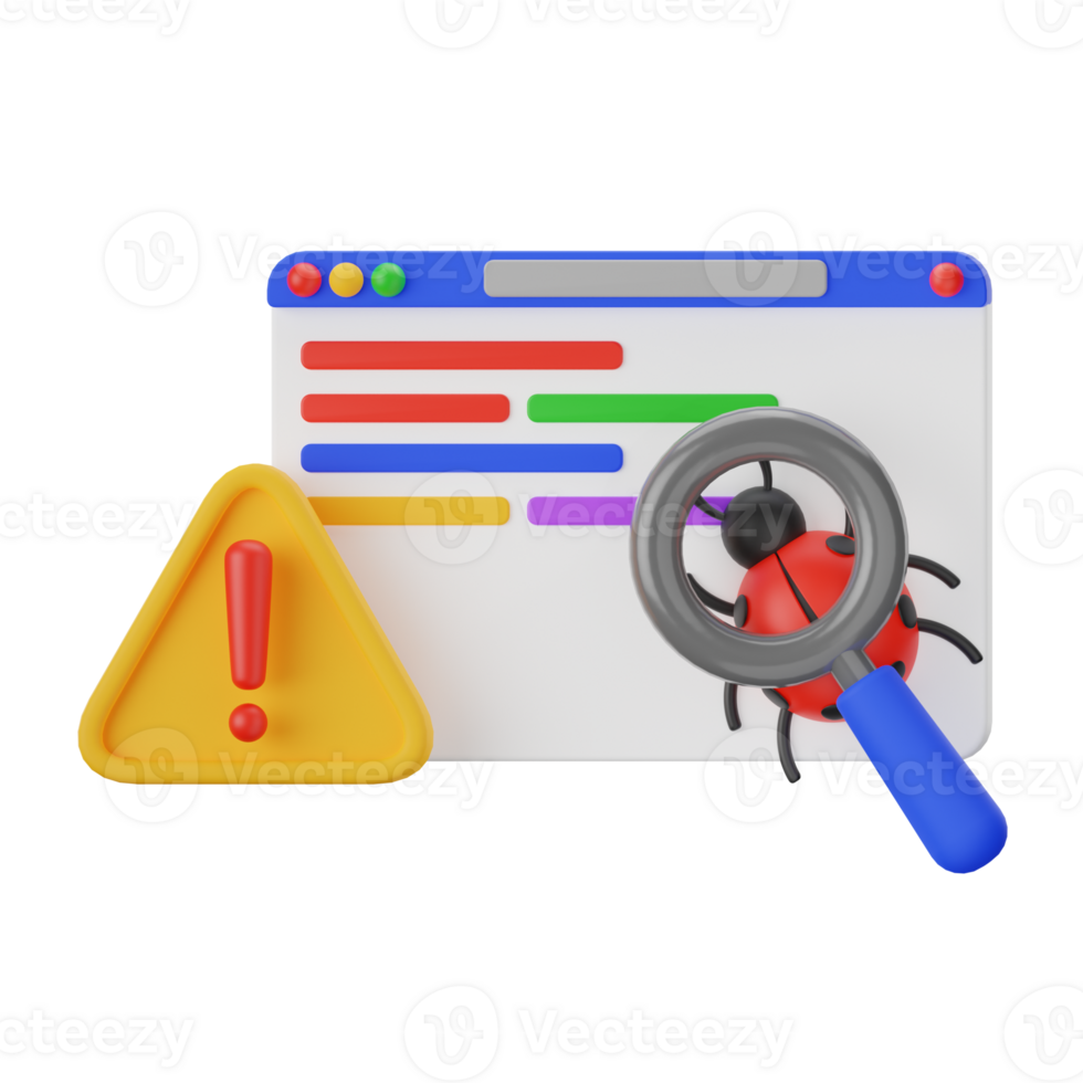 error detección codificación 3d ilustraciones png