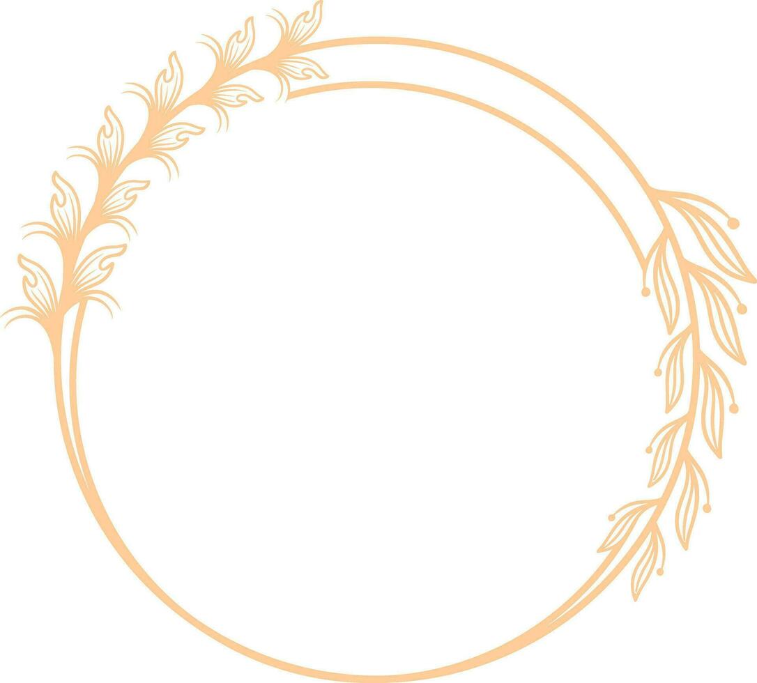 Luxury leaf circle for wedding vector