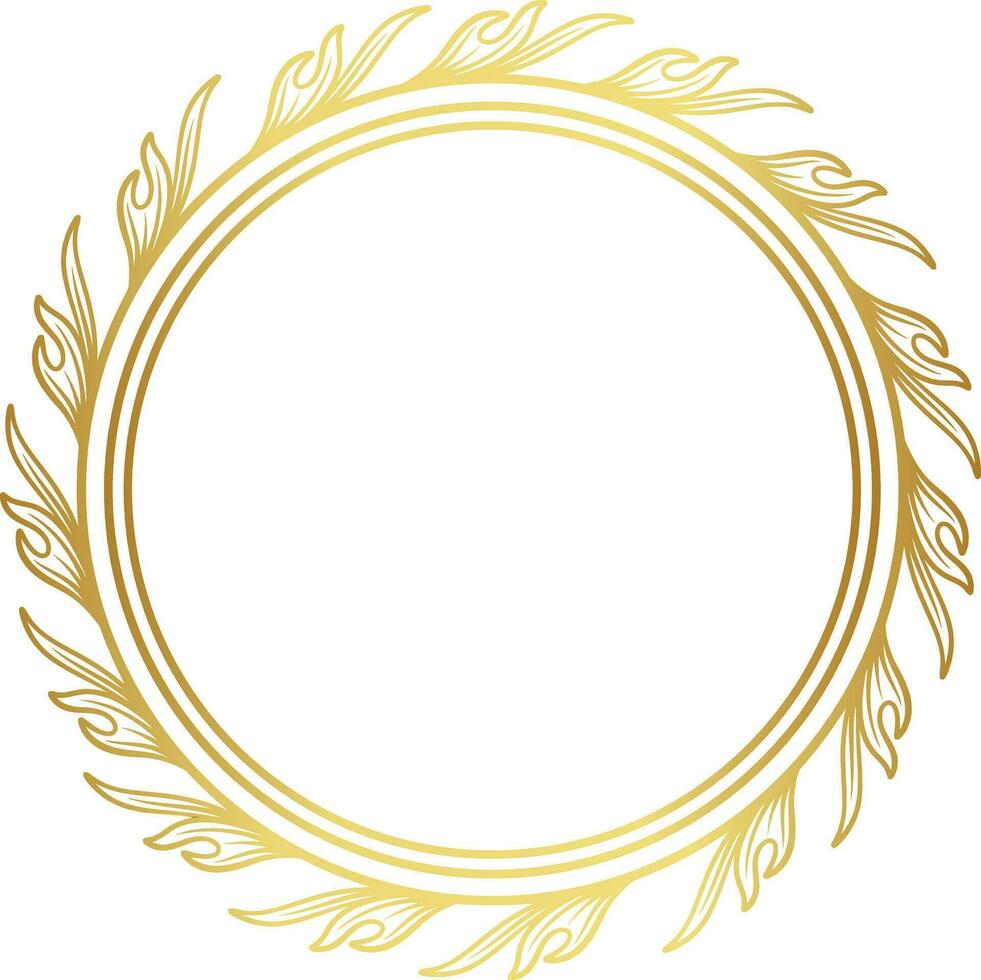 Luxury leaf circle for wedding vector