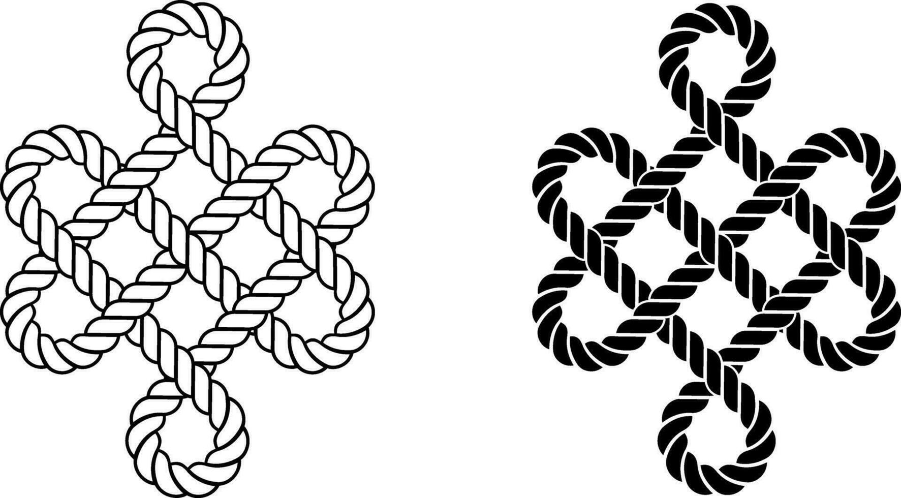 outline silhouette mystical rope knot symbol set vector