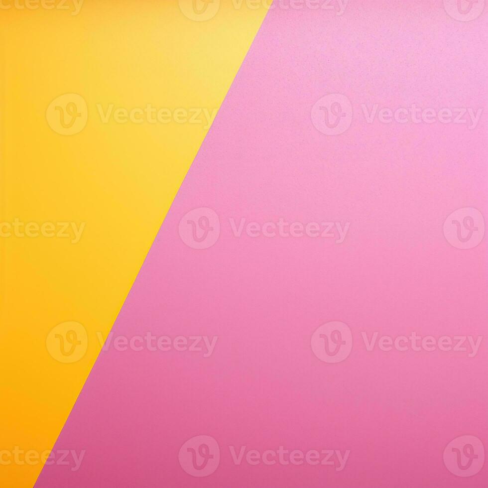 Simple two color background in pink yellow color, empty space for text and design photo