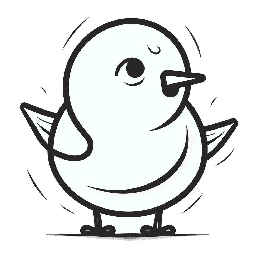 Cute cartoon bird. Vector illustration isolated on a white background.