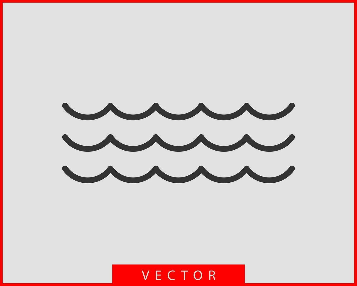 Waves vector design. Water wave icon. Wavy lines isolated.