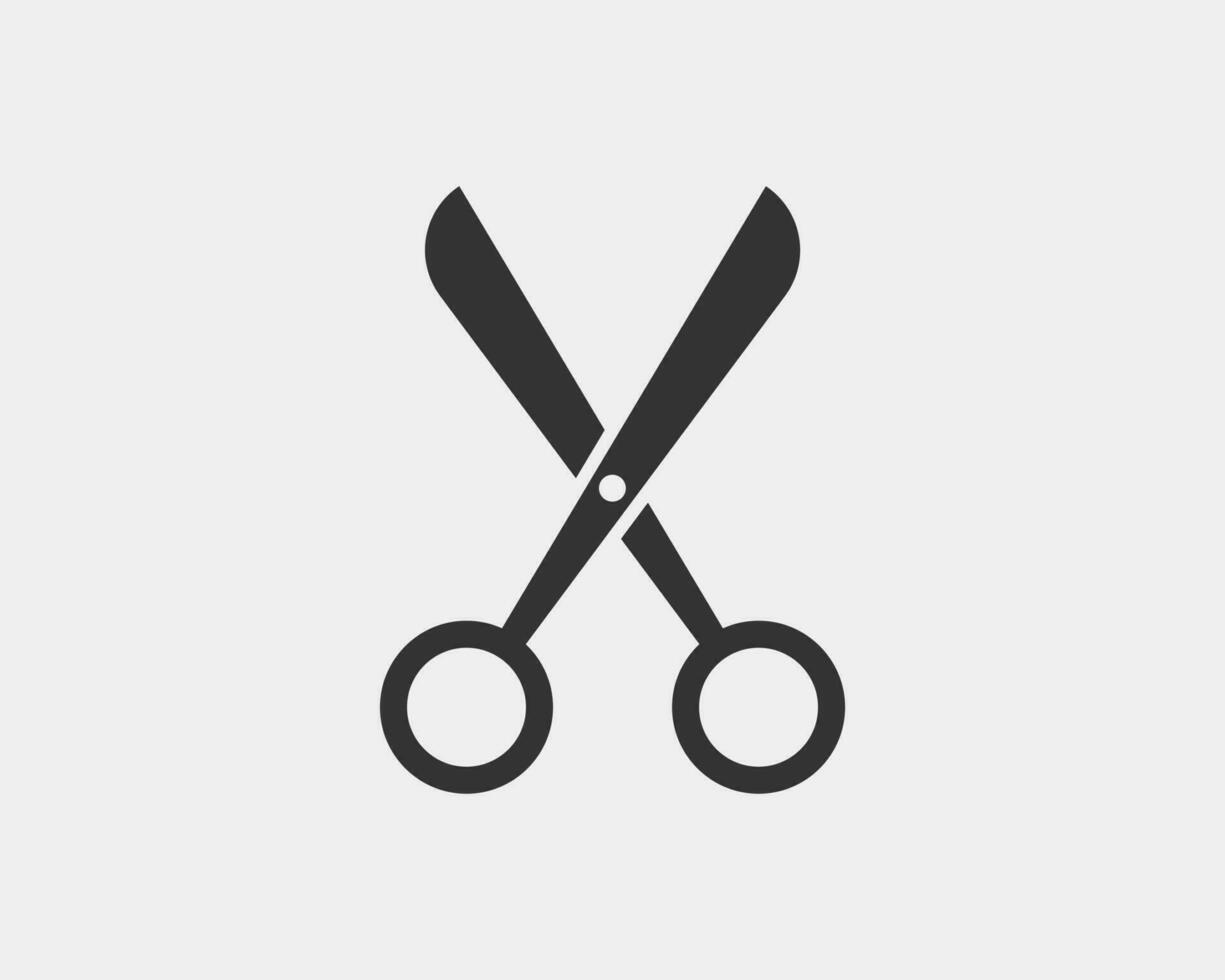 Scissor icon. Scissors vector design element or logo template. Black and white silhouette isolated.